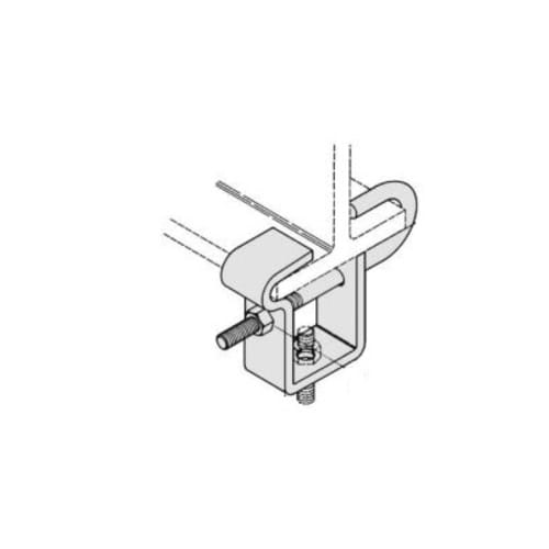 PHD 6350037PL Adjustable Center Load Beam Clamp, 3/8 in Rod, 1/2 in THK, 300 lb Load, Low Carbon Steel, Electro-Galvanized