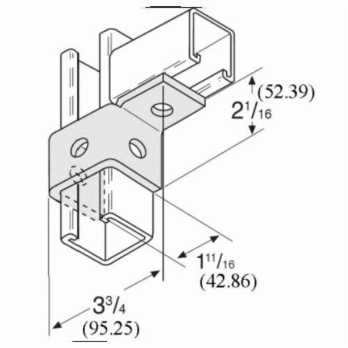 PHD S5605 EG Right Hand Corner Wing Connector, 4 Holes, Carbon Steel