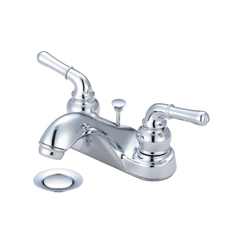 OLYMPIA L-7242 Accent Lavatory Faucet, Polished Chrome, 2 Handles, Brass Pop-Up Drain, 1.5 gpm Flow Rate