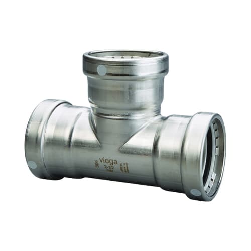 ProPress® 85944 Pipe Tee, 3 x 3 x 1-1/4 in, Press, 304 Stainless Steel, Import