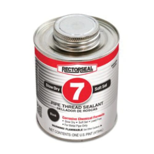 RectorSeal® No. 7 17432 Pipe Thread Sealant, 1 pt Brush In Cap Bottle, Black