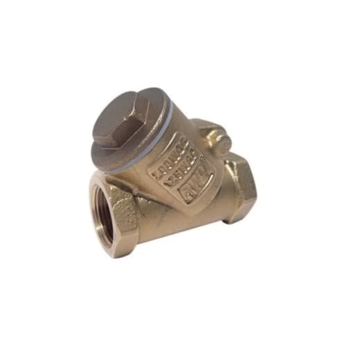 RWV® 236AB 1/2 Y-Pattern Swing Check Valve, 1/2 in, FNPT, 200 lb WOG, Brass Body, Low Lead Compliance: Yes