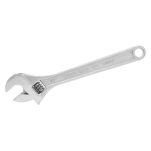 Reed 02205 Adjustable Wrench, 1-1/8 in, 10 in OAL, Nickel Chrome Plated