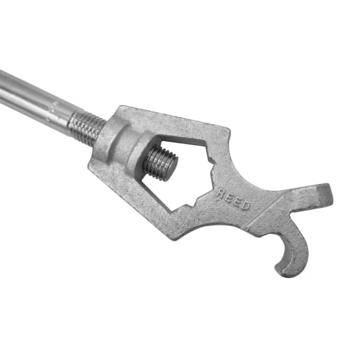 Reed 02283 Hydrant Wrench, 20 in L, Steel Handle, Cast Ductile Iron Head, For Use With 1-3/4 in Pentagon and 1-1/4 in Square Hydrant Nuts, Zinc-Chromate