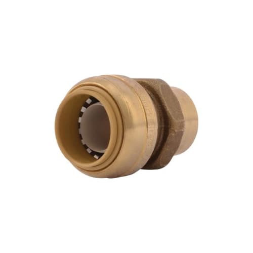 Sharkbite® U092LF Female Bullnose Connector, 3/4 x 1/2 in Nominal, Push Connect x FNPT End Style, Brass, Import