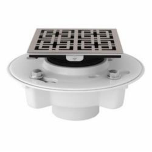 Rohl® SDPVC2/3-3142-STN Spa Shower Square Drain Kit With 3142 5 in Weave Decorative Cover, PVC Drain