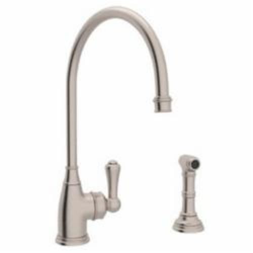 Rohl® U.4702STN-2 Kitchen Faucet, Perrin & Rowe®, 1.8 gpm Flow Rate, Swivel C Spout, Satin Nickel, 1 Handles