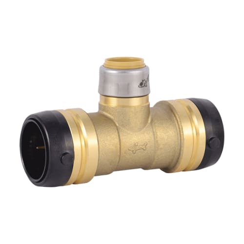 Sharkbite® UXL08353522 Large Diameter Reducing Tee, 1-1/4 x 1-1/4 x 3/4 in Nominal, Push-to-Connect End Style, DZR Brass, Domestic
