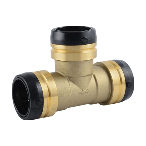 Sharkbite® UXL0841 Large Diameter Tee, 1-1/2 in Nominal, Push-to-Connect End Style, DZR Brass, Domestic