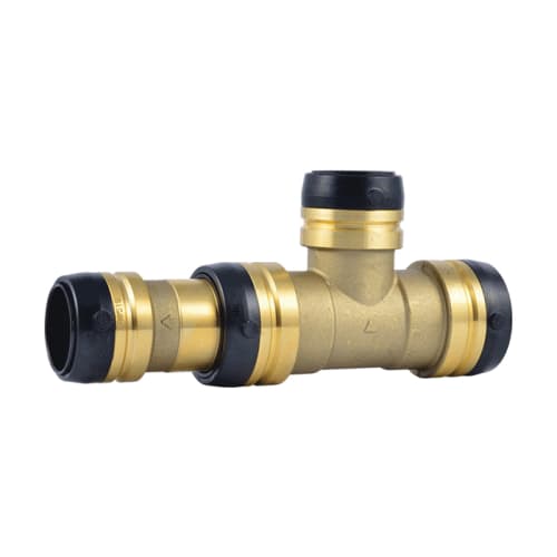 Sharkbite® UXL08413535 Large Diameter Reducing Tee, 1-1/2 x 1-1/4 x 1-1/4 in Nominal, Push-to-Connect End Style, DZR Brass, Domestic