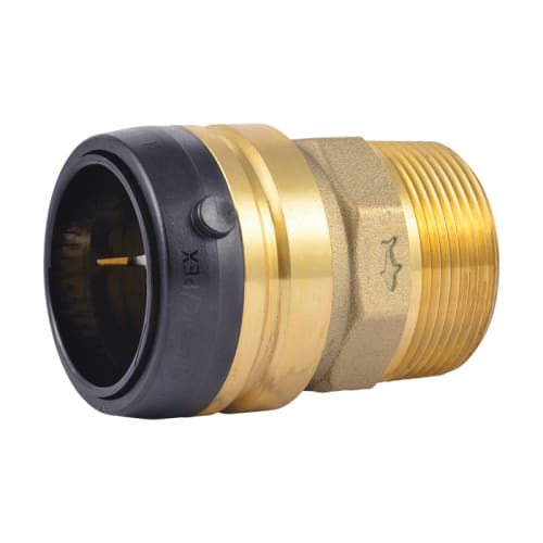 Sharkbite® UXL114140M Large Diameter Male Adapter, 1-1/2 in Nominal, Push-to-Connect x MNPT End Style, DZR Brass, Domestic