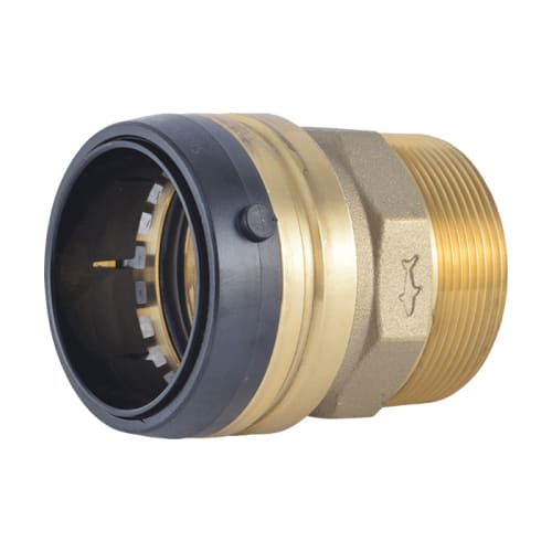 Sharkbite® UXL115450M Large Diameter Male Adapter, 2 in Nominal, Push-to-Connect x MNPT End Style, DZR Brass, Domestic