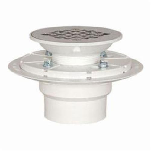 Sioux Chief 821-2P Shower Pan Drain With Plastic Rim, 2 in, Hub, 4-3/8 in Grid, PVC Drain