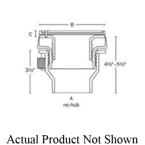 Sioux Chief FinishLine™ 832-3DHNR Adjustable Floor Drain With Ring and Strainer, Ductile Iron Drain