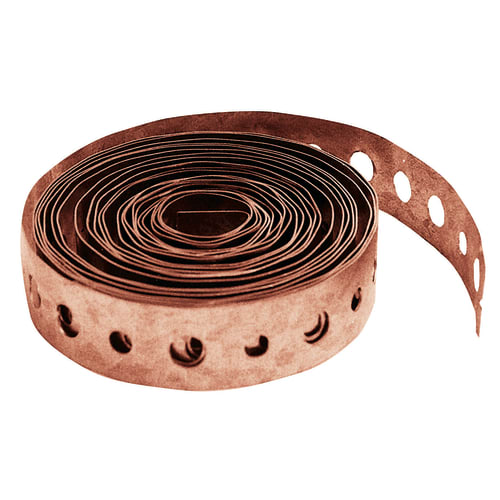 Sioux Chief 524-10CPK2 Metal Hanger Strap, Alternating 1/4 and 3/16 in Hole, 10 ft L x 3/4 in W, Copper Plated, Domestic