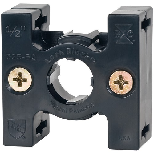 Sioux Chief StrongArm™ LockBlock™ 525-B2 Bracketing System With Screws, 1/2 in Pipe/Tube, 25 lb, 7/8 in W x 1-3/4 in H, Steel, Galvanized, Domestic