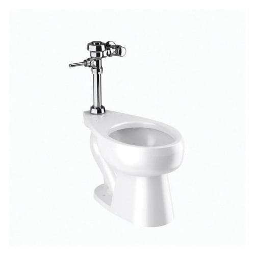 Sloan® Royal® 20201001 Flushometer and Water Closet, Elongated Bowl, 17 in H Rim, 1.28 gpf, Polished Chrome, Import