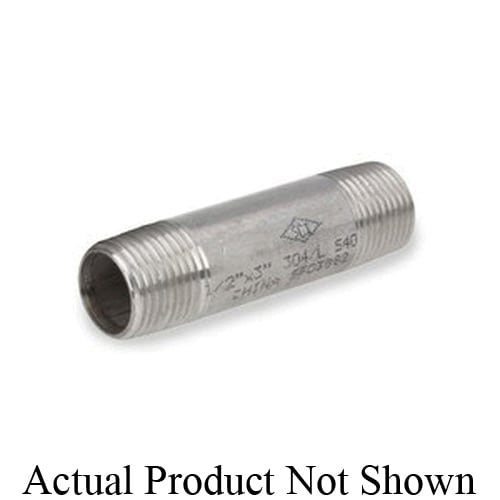Smith-Cooper® S8584NI010030 Seamless Nipple, 1 in x 3 in L MNPT, 304L Stainless Steel, SCH 80/XH