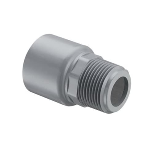 Spears® 836-020CR Standard Male Adapter With Stainless Steel Sleeve, 2 in, Special Reinforced MNPT x Socket, SCH 80/XH, CPVC