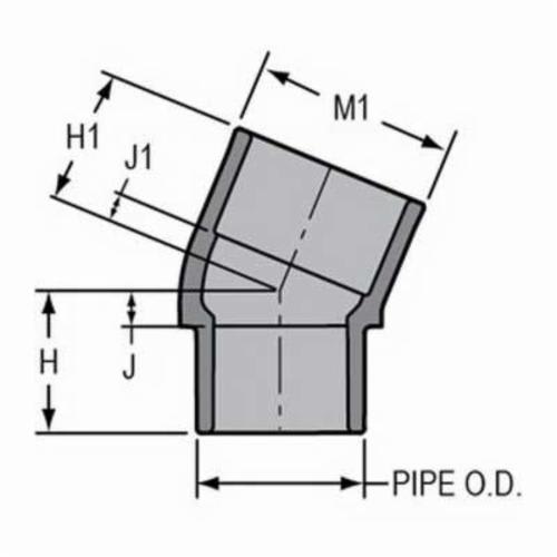 Spears® 842-060C Standard 22-1/2 deg Street Elbow, 6 in Nominal, Spigot x Socket End Style, SCH 80/XH, CPVC, Domestic