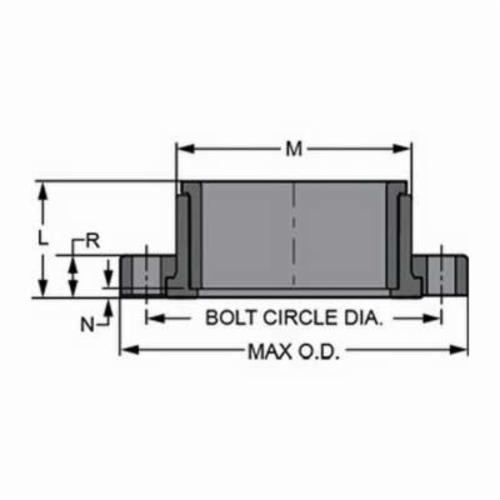 Spears® 854-100 2-Piece Van Stone Style Flange With Glass Filled PVC Ring, 10 in Nominal, PVC, Socket Connection, 150 lb, 16 in OD, Domestic