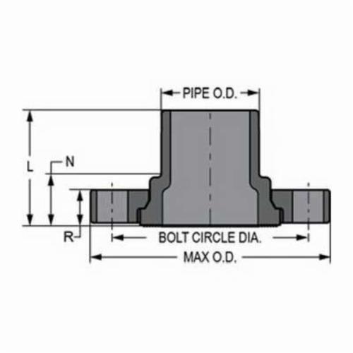 Spears® 856-060 2-Piece Van Stone Molded Flange With Glass Filled PVC Ring, 6 in Nominal, PVC, Socket Connection, 150 lb, 11 in OD, Domestic