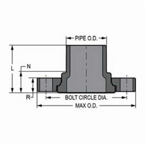 Spears® 856-060 2-Piece Van Stone Molded Flange With Glass Filled PVC Ring, 6 in, PVC, Spigot, 150 lb, 11 in OD, Domestic