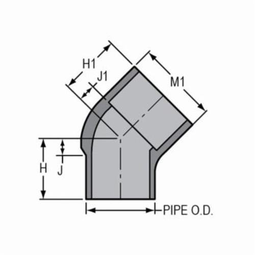 Spears® 827-030C Standard Street 45 deg Elbow, 3 in, Spigot x Socket, SCH 80/XH, CPVC, Domestic