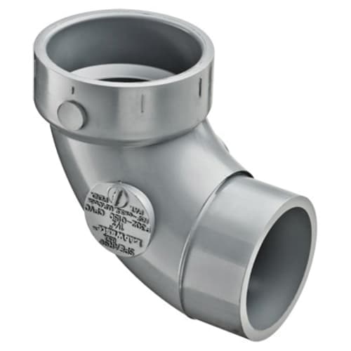 Spears® LabWaste® P302-015C DWV 90 deg Street Bend, 1-1/2 in Nominal, Hub x Spigot End Style, SCH 40/STD, CPVC, Domestic