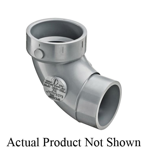 Spears® LabWaste® P302-020C DWV 90 deg Street Bend, 2 in Nominal, Hub x Spigot End Style, SCH 40/STD, CPVC, Domestic