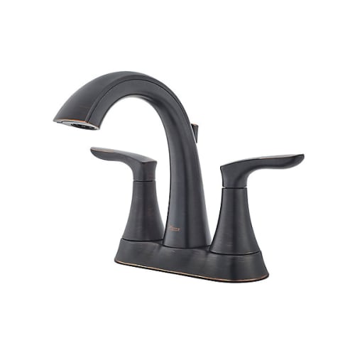 Pfister® LG48-WR0Y Centerset Lavatory Faucet, Weller™, PVD Tuscan Bronze, 2 Handles, Metal Pop-Up Drain, 1.2 gpm Flow Rate