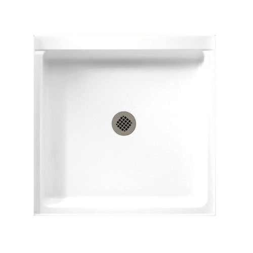 Swan® FF03636MD.010 Single Threshold Shower Floor With Fit-Flo™ Drain, 36 in W x 36 in D, Center Drain, 3 in Dia Drain Hole, Domestic