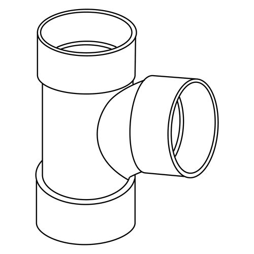 System 1738® 397083 FGV Sanitary Tee/Wye, PVC, 3 in Dia, Import