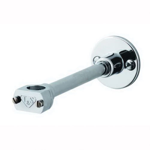 T & S B-0109-02 Wall Bracket Assembly With Polished Chrome Mounting Hardware, For Use With 3/8 in Pipe, 9 in, Brass, Polished Chrome