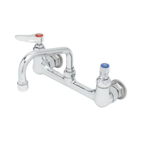 T & S B-0232 Double Pantry Faucet, 23.09 gpm Flow Rate, 8 in Center, Swivel Tubular Spout, Polished Chrome