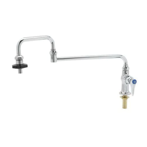T & S B-0590 Pot Filler, 5.23 gpm Flow Rate, Double Joint Tubular Swivel Spout, Polished Chrome, Domestic