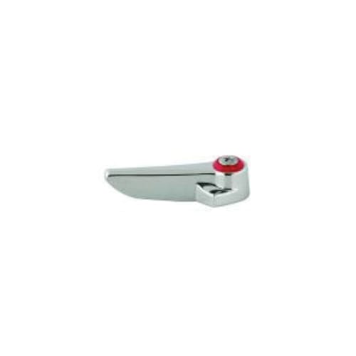 T & S 001637-45 Faucet Lever Handle with Red Index and Screw, For Use With Compression and Ceramic Cartridge, Metal, Chrome Plated