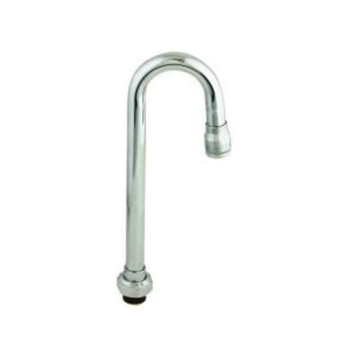 T & S 132X Swing Gooseneck With Stream Regulator Outlet, For Use With T&S Swivel Outlet Faucet, Brass, Chrome Plated