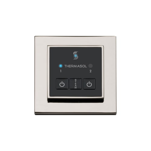 THERMASOL® ESM-PC Easy Start Modern Steam Shower Control Unit, Indication LED Display, Square Panel, Polished Chrome, For Use With Signature Series or ThermaTouch Controls, Domestic