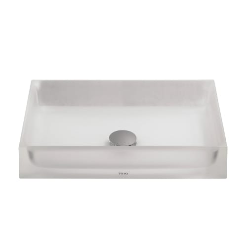 Toto® LLT151#61 Luminist® Vessel Lavatory Without Overflow, Rectangular, 19-11/16 in W x 12-5/8 in D, Wall-Hung Mount, Epoxy Resin, Frosted White