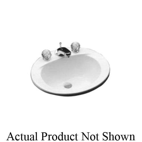 Toto® LT501.4#03 Self-Rimming Lavatory With Consealed Front Overflow, Oval, 4 in Faucet Hole Spacing, 20 in W x 17 in D, Drop-In Mount, Vitreous China, Bone