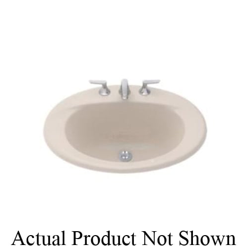 Toto® LT511G#03 Supreme® Self-Rimming Lavatory With Consealed Front Overflow, Oval, 20 in W x 17 in D, Drop-In Mount, Vitreous China, Bone