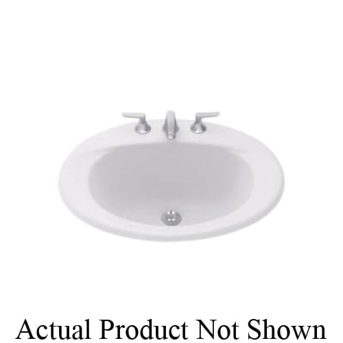 Toto® LT511G#11 Supreme® Self-Rimming Lavatory With Consealed Front Overflow, Oval, 20 in W x 17 in D, Drop-In Mount, Vitreous China, Colonial White