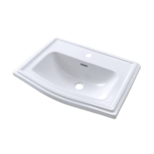 Toto® LT781#01 Clayton™ Self-Rimming Lavatory With Rear Overflow, Rectangular, 25 in W x 18-1/4 in D, Drop-In Mount, Vitreous China, Cotton