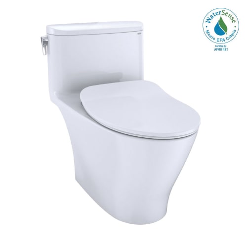 Toto® MS642234CEFG#01 1-Piece High-Efficiency Toilet With CEFIONTECT® Ceramic Glaze, Nexus®, Elongated Bowl, 16-1/8 in H Rim, 12 in Rough-In, 1.28 gpf, Cotton White, Import