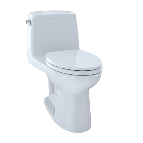 Toto® MS854114EL#01 1-Piece Toilet With CEFIONTECT® Ceramic Glaze, Eco UltraMax®, Elongated Bowl, 16-9/16 in H Rim, 12 in Rough-In, 1.28 gpf, Cotton White, Domestic