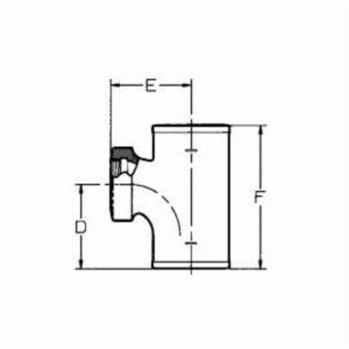 Tyler Pipe 008064 Tapped Sanitary Tee, 4 x 4 x 1-1/2 in Nominal, No-Hub End Style, Cast Iron