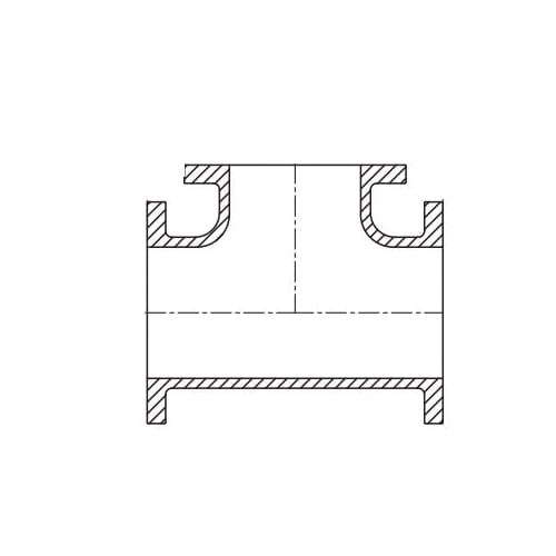 TYLER UNION® 132806 Tee, 4 in, Flange, 125 lb, Ductile Iron, Domestic