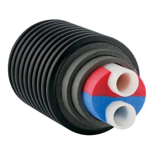 UponorEcoflex® 5026913 Twin Thermal Pipe, 1-1/4 in, 1.34 in THK Wall, 9.06 R Factor, Polyethylene