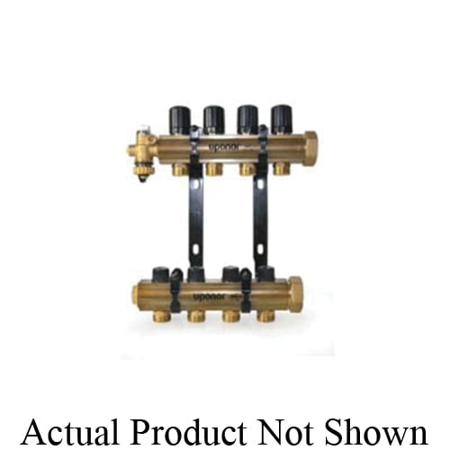 Uponor TruFLOW™ A2660801 Manifold Assembly With Balancing and Isolation Valve, (8), Brass, Domestic